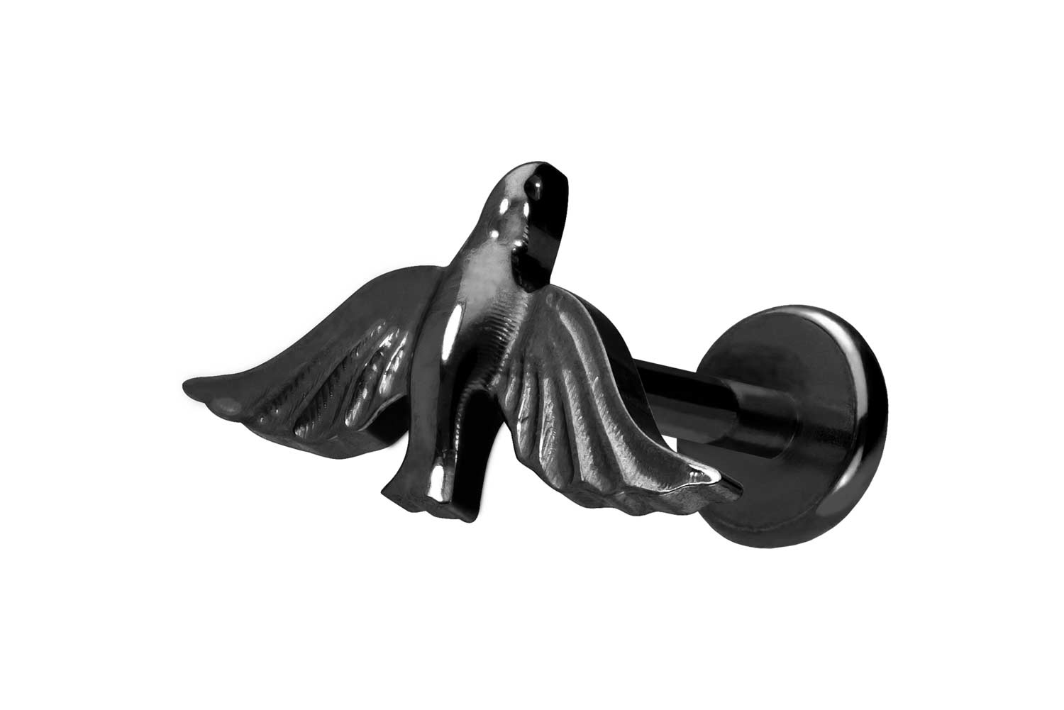 Titan Labret Piercing mit Push Fit TAUBE